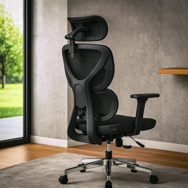 Фото - Крісло офісне Mealux D1 Air Fabric Black (HF-D1 F/B)